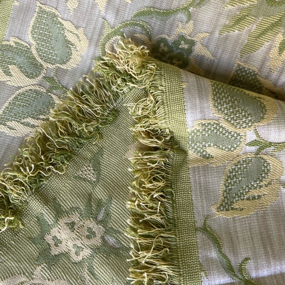 Gorgeous Silk Floral Brocade Yellow & Green Fabric - Picture 3 of 9